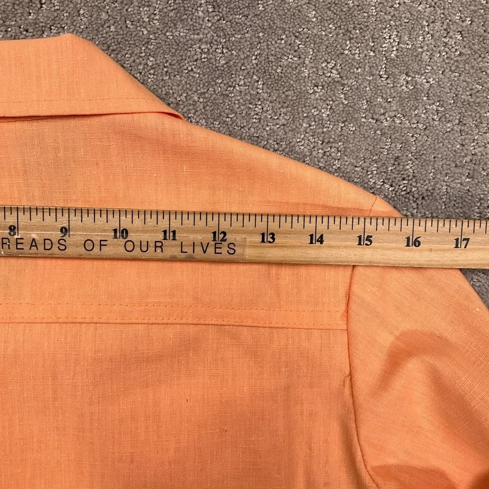 Vintage Pant Suit Women 7/8 Orange Bright Lightweight 70s Disco Summer Wide Leg‎